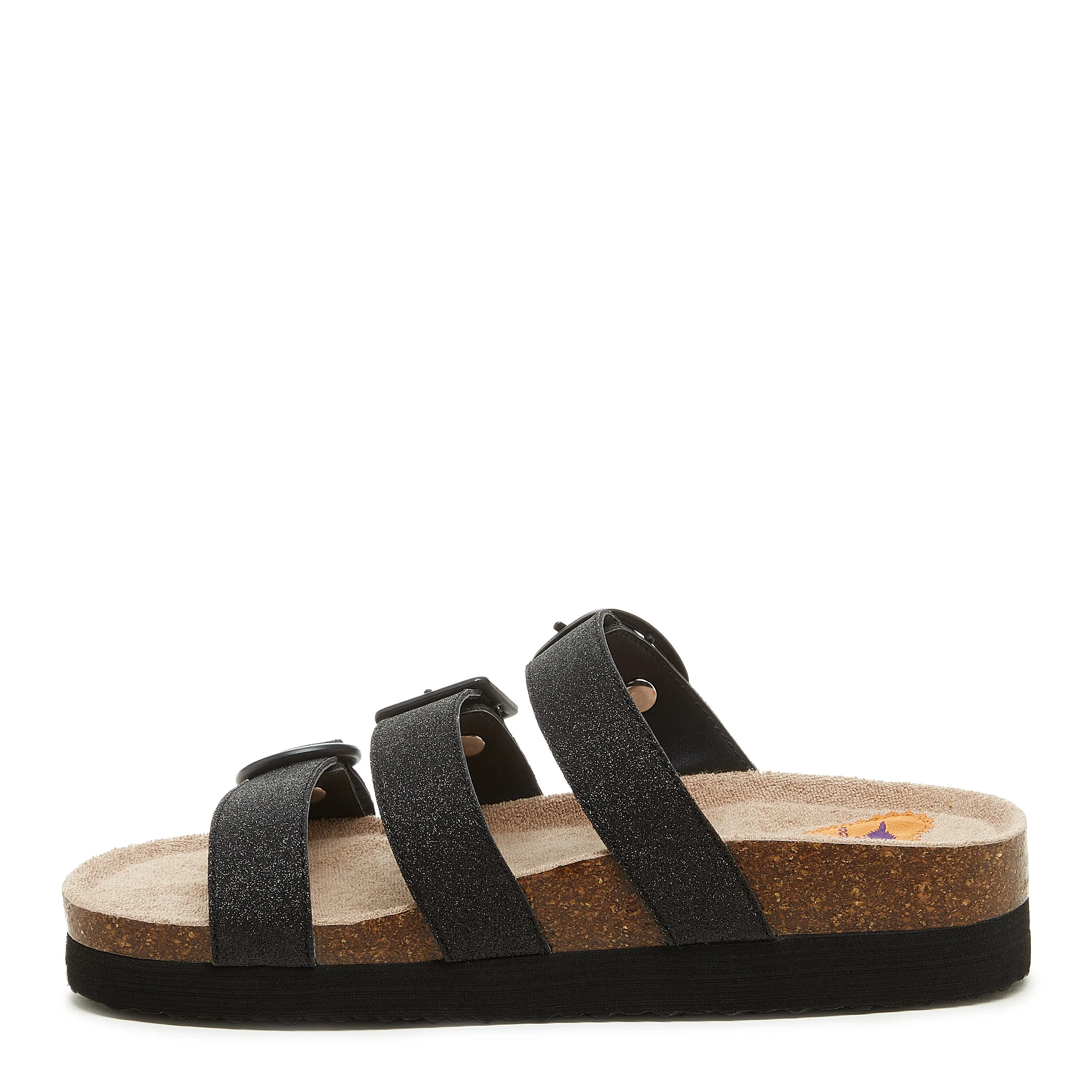 Astor Black Glitter Slide Sandals - Image 3