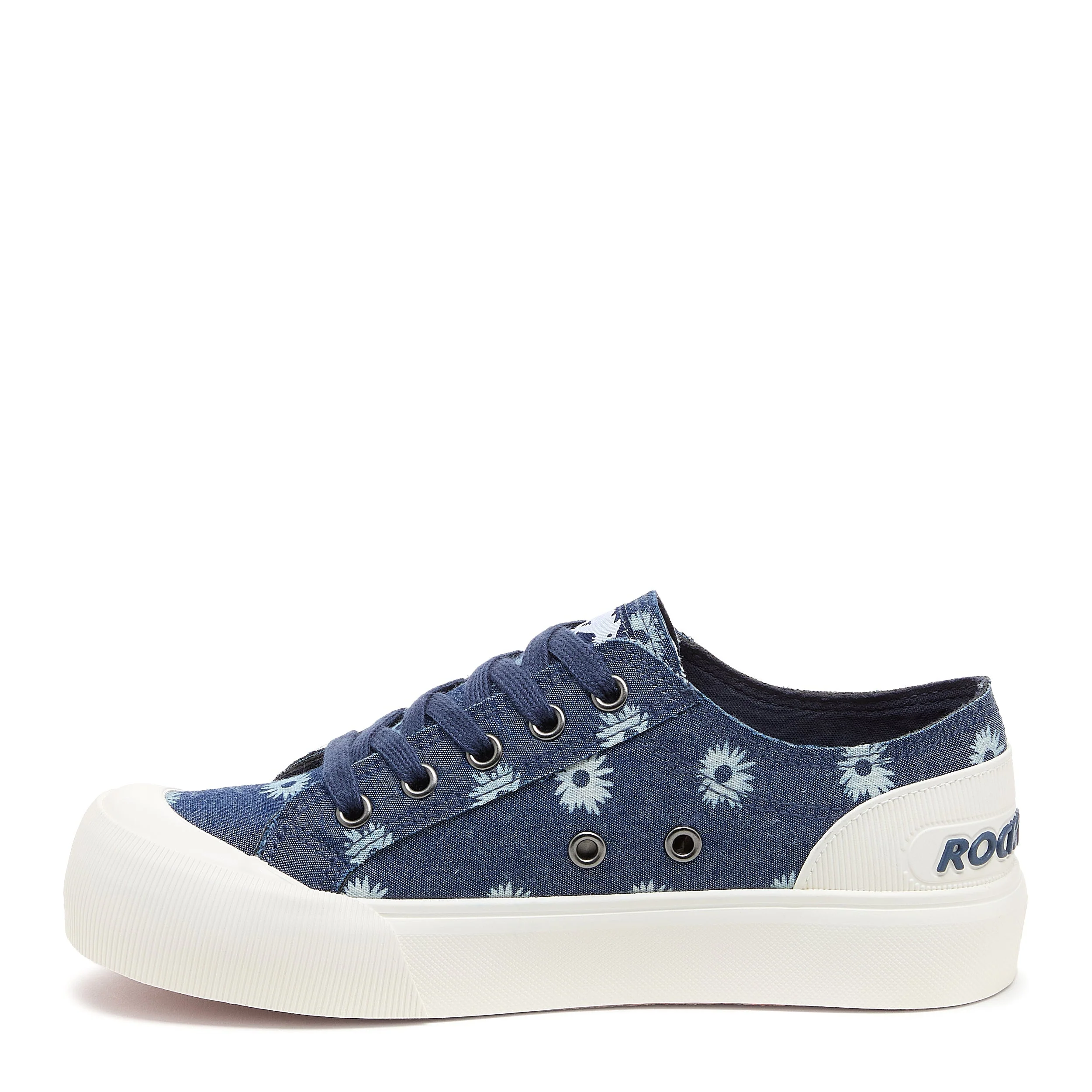 Jazzin Plus Denim Blue Floral Print Trainers - Image 3