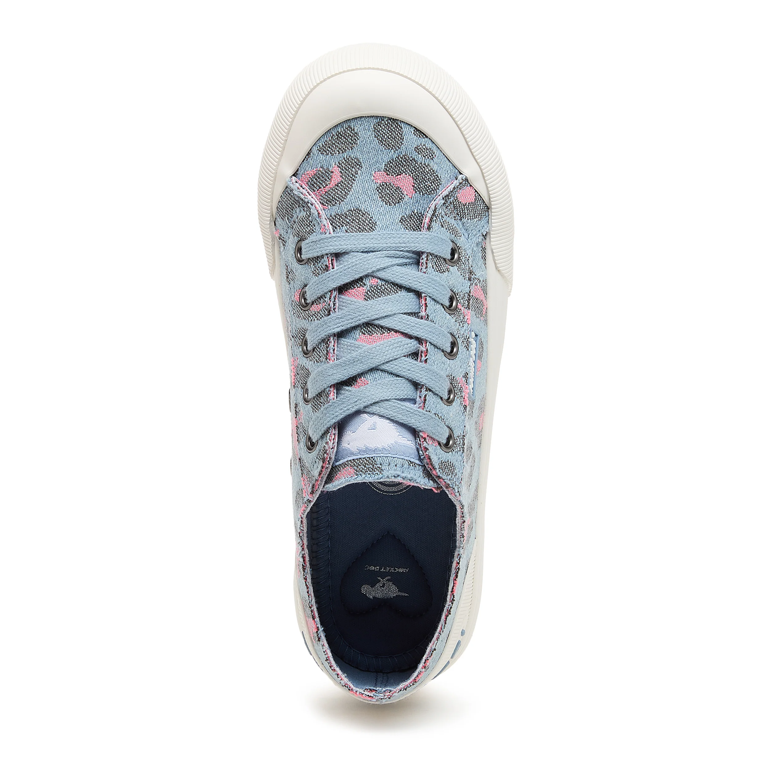 Jazzin Plus Light Blue Leopard Print Trainers - Image 6